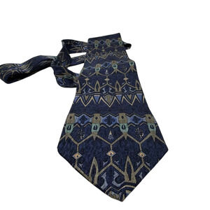 Varese Abstract Geometric Blue Silk Tie